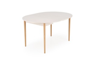 PIVOT stół rozkładany 102-142x102x75 cm, blat - kaszmir, nogi - naturalny