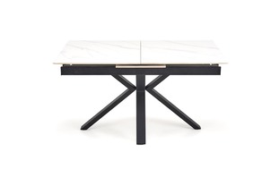 PLATAN extension table, white marble / black