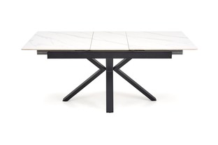 PLATAN extension table, white marble / black