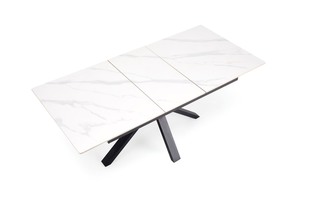 PLATAN extension table, white marble / black