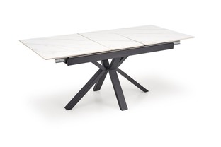 PLATAN extension table, white marble / black