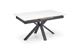 PLATAN extension table, white marble / black