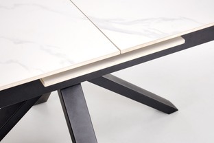 PLATAN extension table, white marble / black