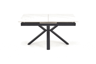 PLATAN extension table, white marble / black
