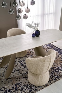 SALIX extension table, travertine / cashmere