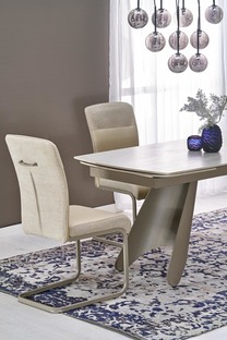 SALIX extension table, travertine / cashmere