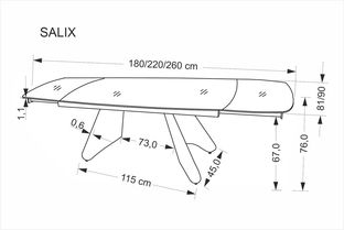 SALIX extension table, travertine / cashmere