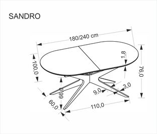 SANDRO extension table, clack