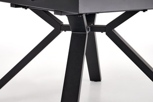 VERTIGO extension table, color: top - white marble, legs - black