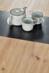 WILSON extension table, top - artisan oak / black, legs - artisan oak / black