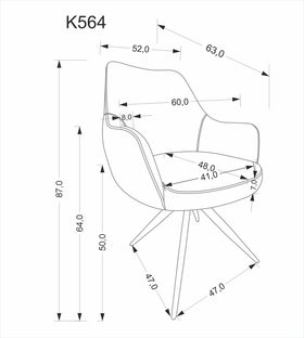 K564 krzesło popielaty (1p=1szt)