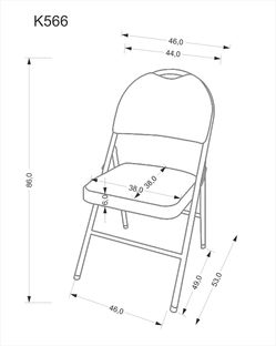 K566 krzesło składane, czarny (1p=6szt)
