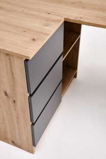 BEGA biurko, dąb artisan / grafitowy