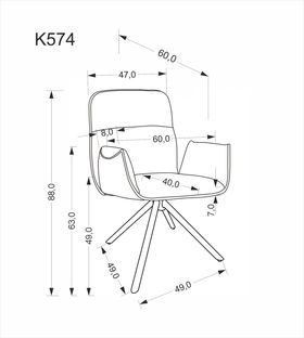 K574 krzesło ciemny beżowy (1p=2szt)