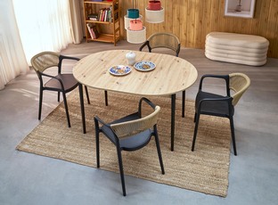 K582 krzesło czarny / naturalny (1p=4szt)