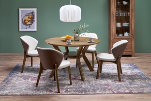 K583 chair, walnut / brown / beige