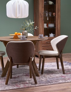 K583 chair, walnut / brown / beige