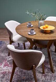 K583 chair, walnut / brown / beige