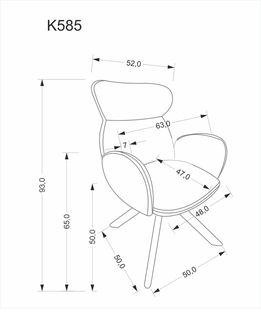 K585 chair, dark beige / natural oak