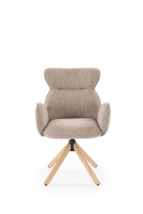 K585 chair, dark beige / natural oak