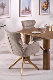 K585 chair, dark beige / natural oak