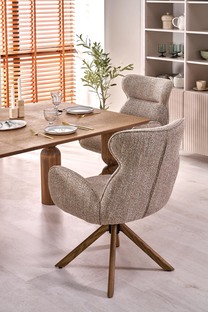 K585 chair, dark beige / natural oak