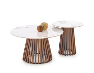 CARINA_S ława beżowy marmur / orzechowy (2p=1szt)