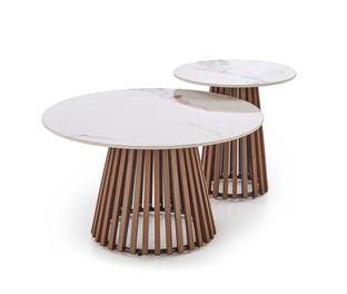 CARINA_S ława beżowy marmur / orzechowy (2p=1szt)