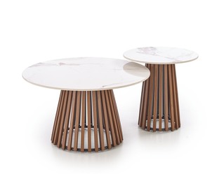 CARINA_S ława beżowy marmur / orzechowy (2p=1szt)