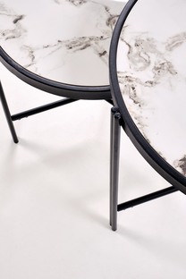 FATIMA set of two coffee tables, white marble / black
