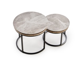 ITAKA set of 2 coffe tables, grey marble / graphite