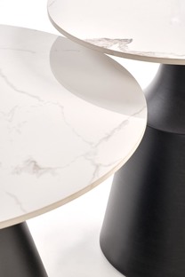 MAGNETA set of two, white marble/black