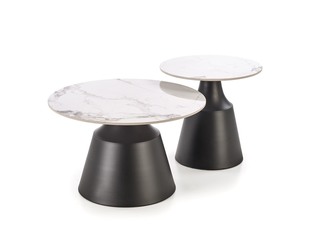 MAGNETA set of two, white marble/black