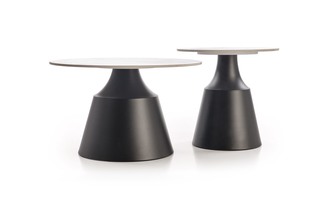 MAGNETA set of two, white marble/black