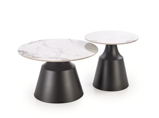 MAGNETA set of two, white marble/black