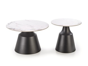 MAGNETA set of two, white marble/black