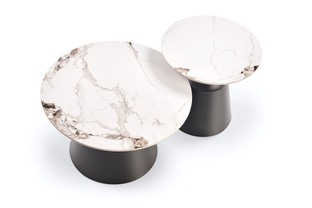 MAGNETA set of two, white marble/black