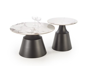 MAGNETA set of two, white marble/black
