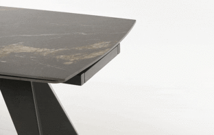 ARMANI stół rozkładany, czarny marmur / czarny (2p=1szt)