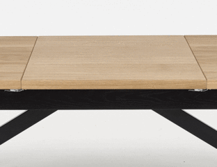 FIESTA stół rozkładany 200-280x100x77 cm dąb naturalny/czarny