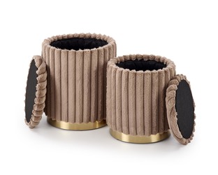 FIDO set of two stools: color: cappuccino / gold