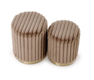 FIDO set of two stools: color: cappuccino / gold