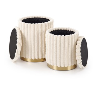 FIDO set of two stools: color: cream / gold