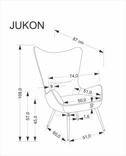 JUKON fotel wypoczynkowy kremowy (1p=1szt)