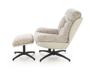KRONOS armchair with ottoman, beige / multicolored