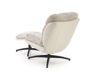 KRONOS armchair with ottoman, beige / multicolored