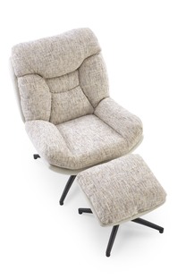 KRONOS armchair with ottoman, beige / multicolored