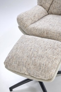 KRONOS armchair with ottoman, beige / multicolored