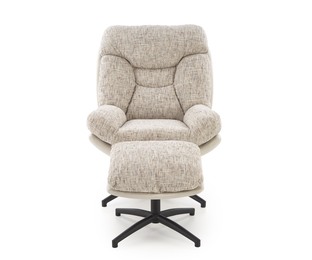 KRONOS armchair with ottoman, beige / multicolored