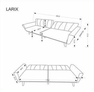 LARIX sofa popielaty (1p=1 szt)